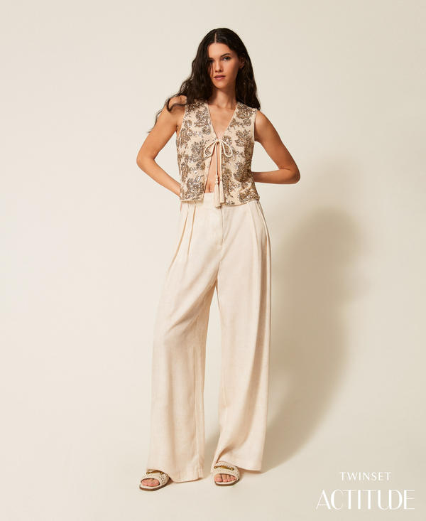 Palazzo-Hose mit Printmotiv