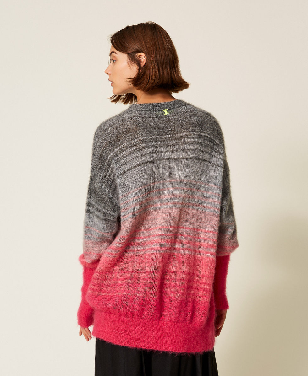 MYFO d&eacute;grad&eacute; wool blend jumper Shaded Fluorescent Pink/Grey Melange Woman 252AQ3010_13018_03