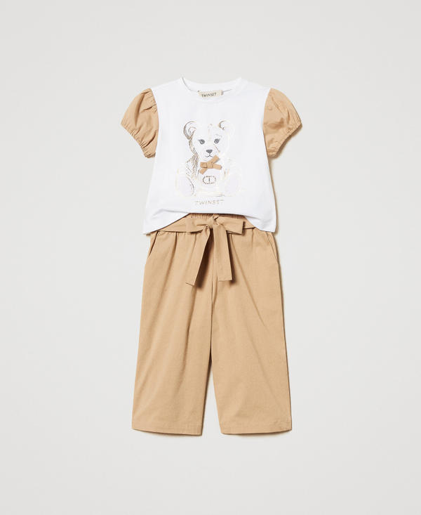 Poplin T-shirt and trousers