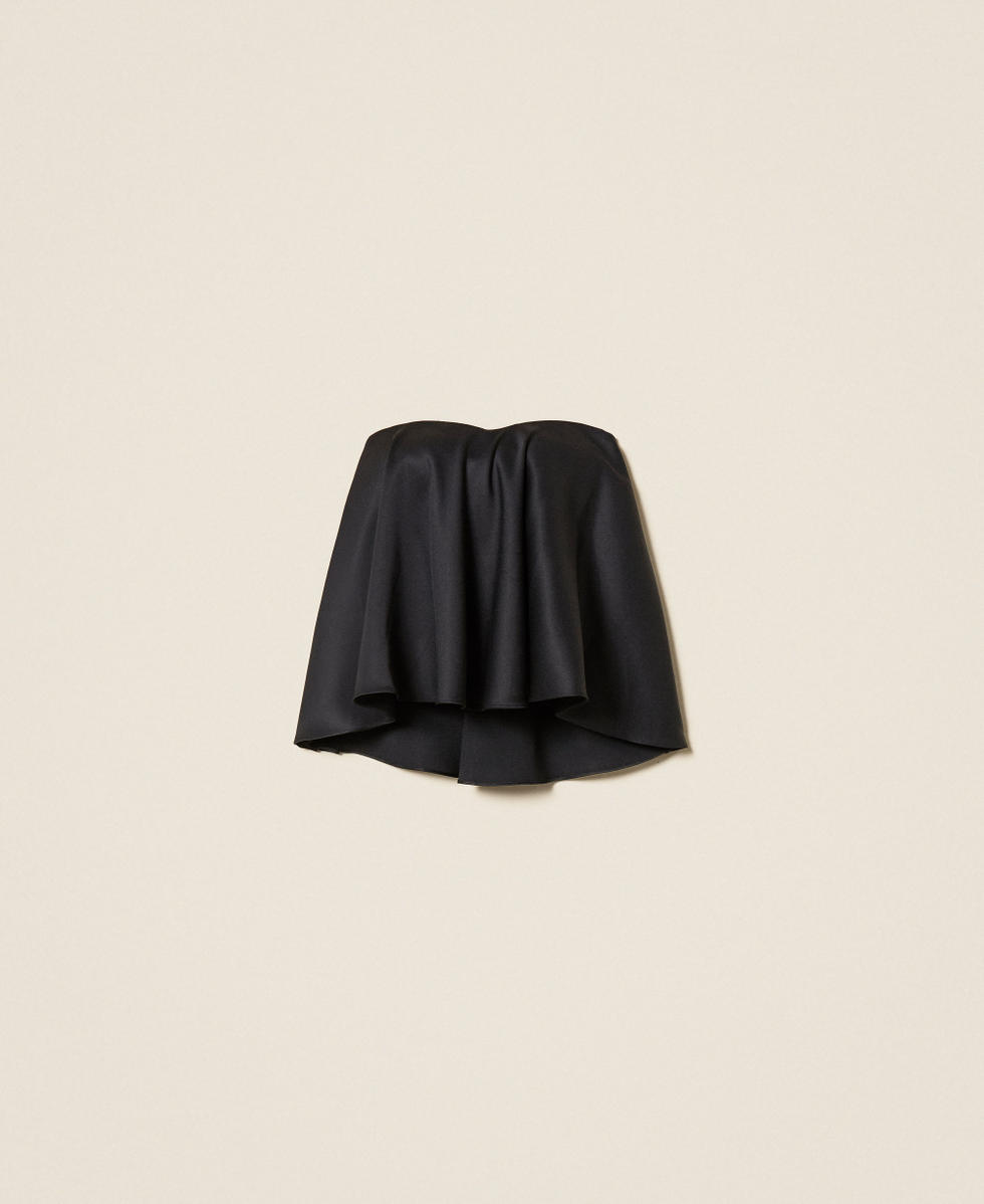 Top bustier de raso Negro Mujer 261TP2254_00006_S0