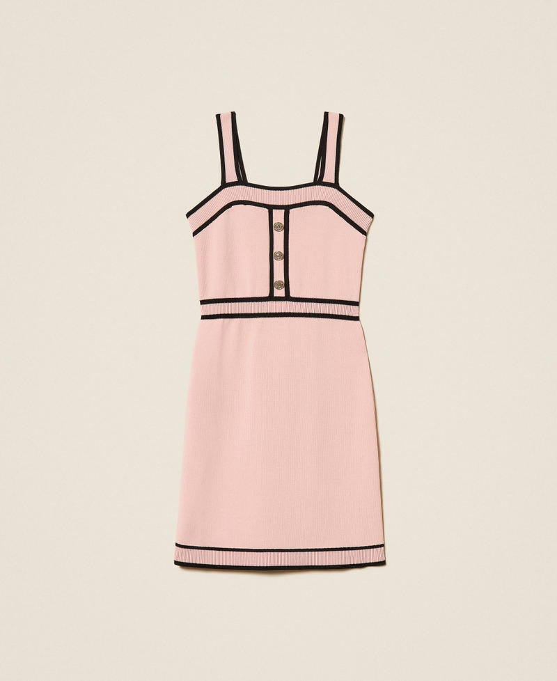 Robe courte en maille avec bords Bicolore Rose &laquo;&nbsp;Pink Dancer&nbsp;&raquo;/Noir Fille 261GJ3071_13197_S0