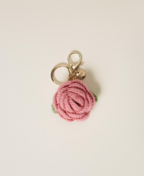 Rose crochet key ring