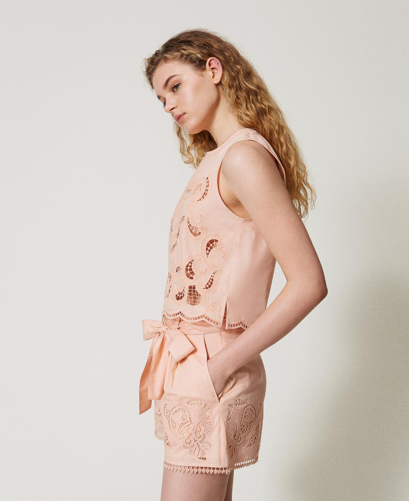 Топ с ажурной вышивкой Розовый "Роза Сахары" женщина 251TT2165_06666_02