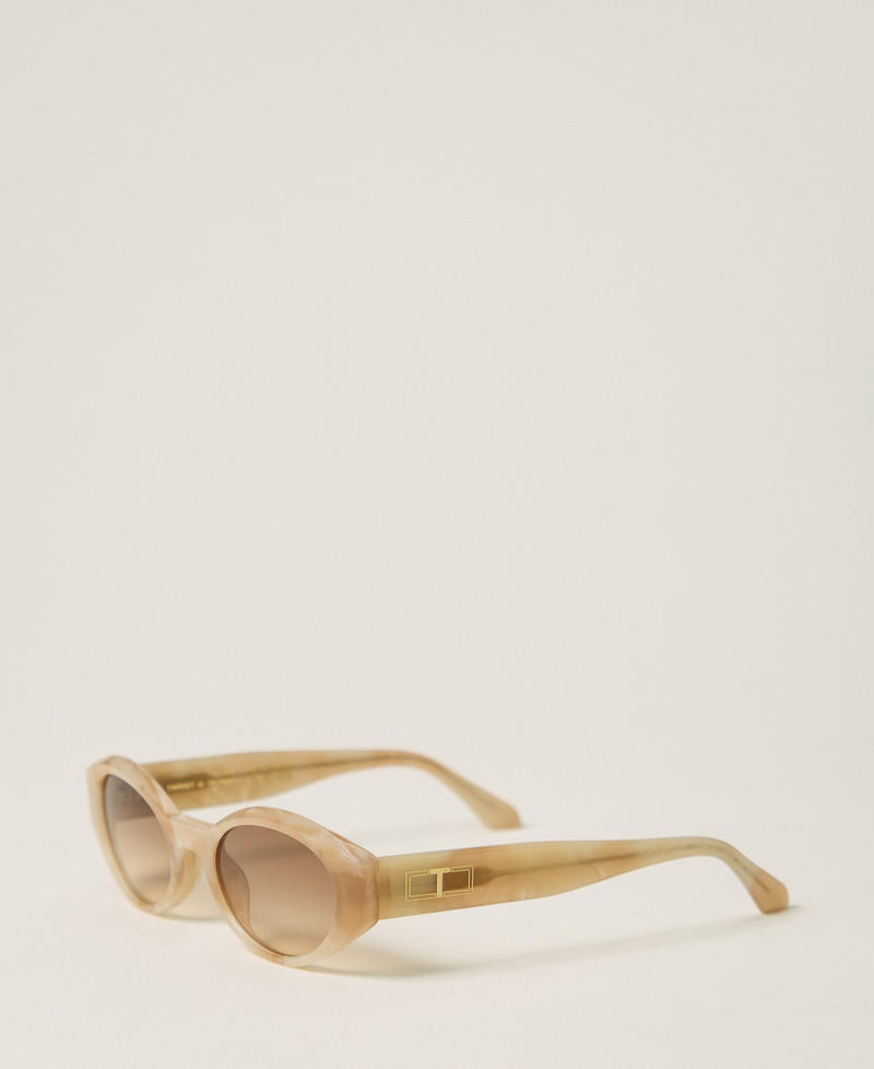 Oval-shaped acetate sunglasses Woman 999TZ5091_14151_02