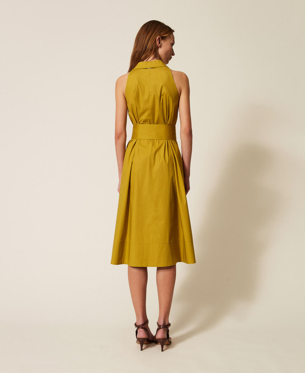 Robe midi en popeline Vert &laquo;&nbsp;Avocado Oil&nbsp;&raquo; Femme 261TT2223_12117_03