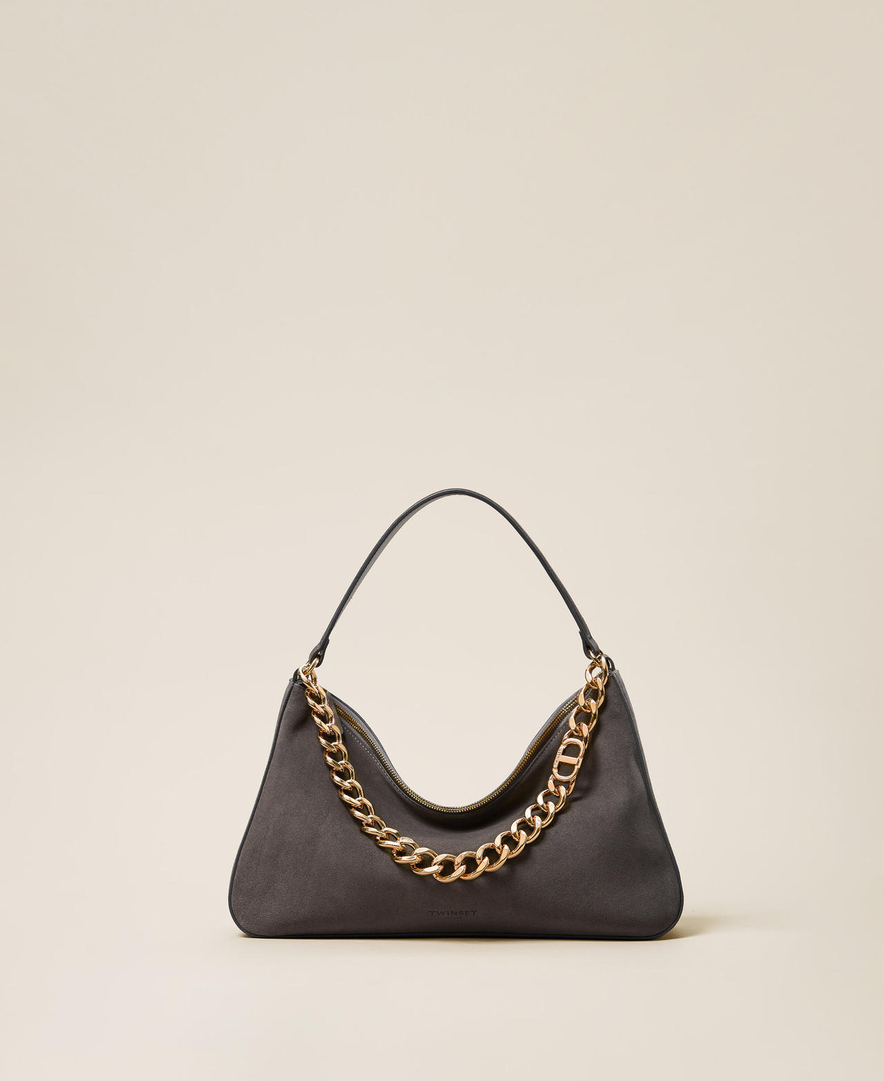 'Liliane' medium suede bag Medium Melange Grey/Gold Woman 252TB7162_12831_PS