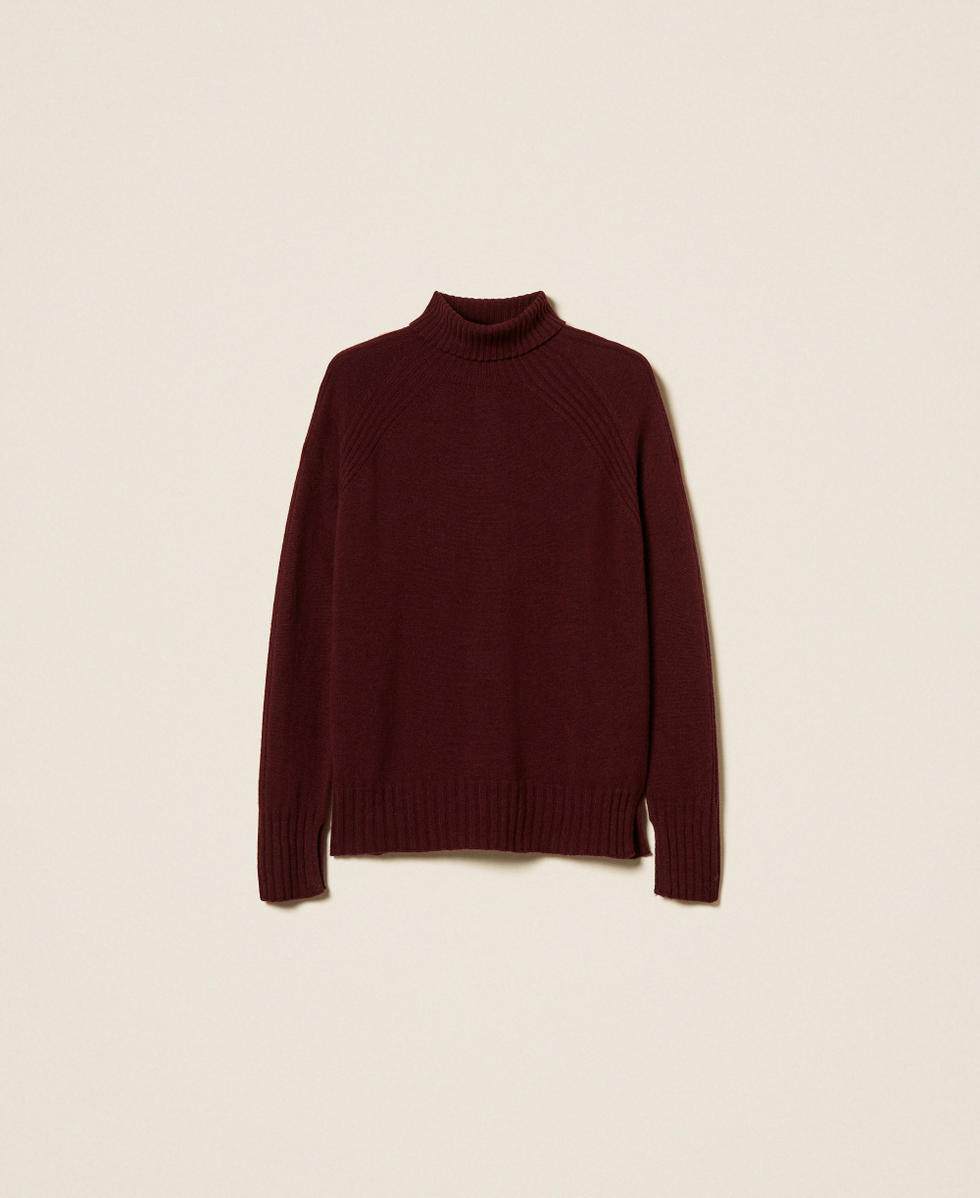 Cashmere blend turtleneck jumper &ldquo;Wine tasting&rdquo; Purple Woman 252TP3574_05609_S0
