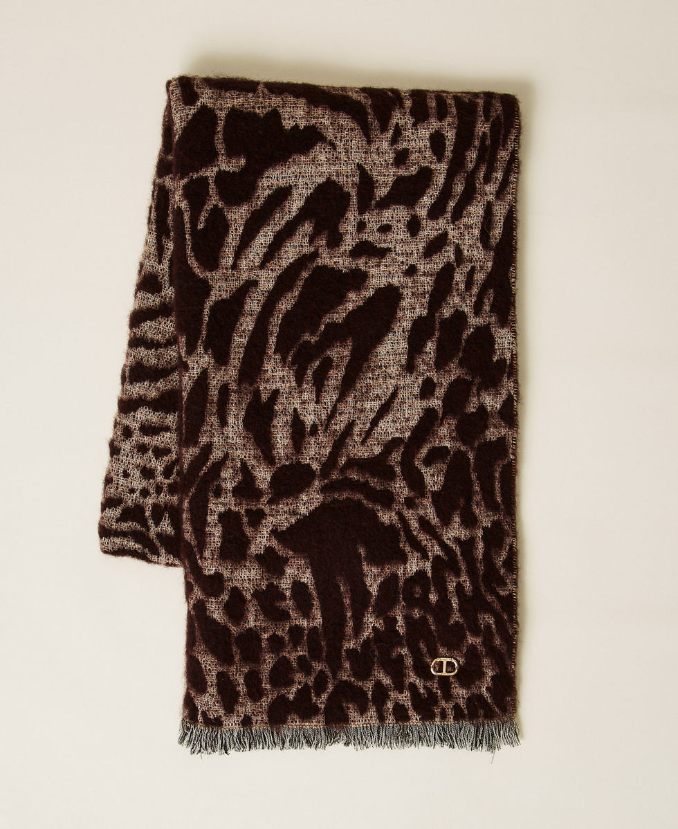 Stola jacquard a fantasia animalier Purple Eden Donna 252TO5030_12635_01