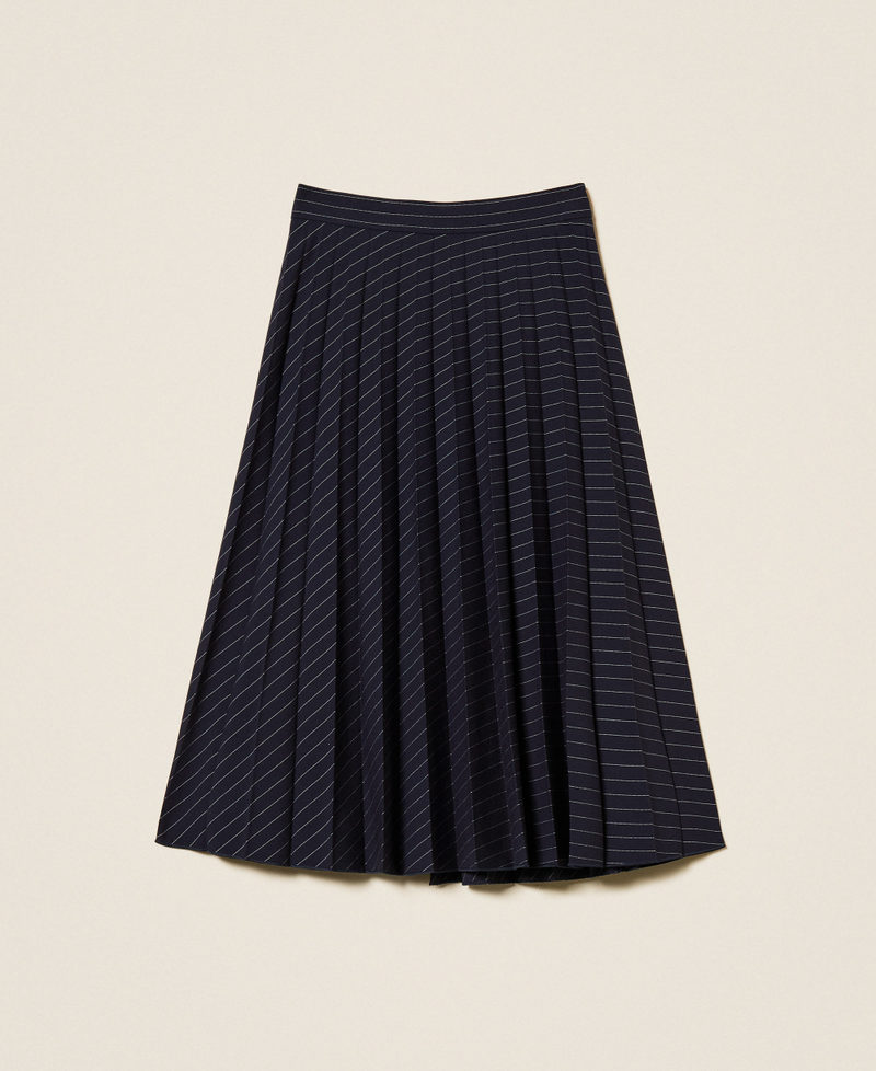 Pinstripe midi wrap-around skirt Classic Blue/Off White Stripe Girl 252GJ2043_12713_S1