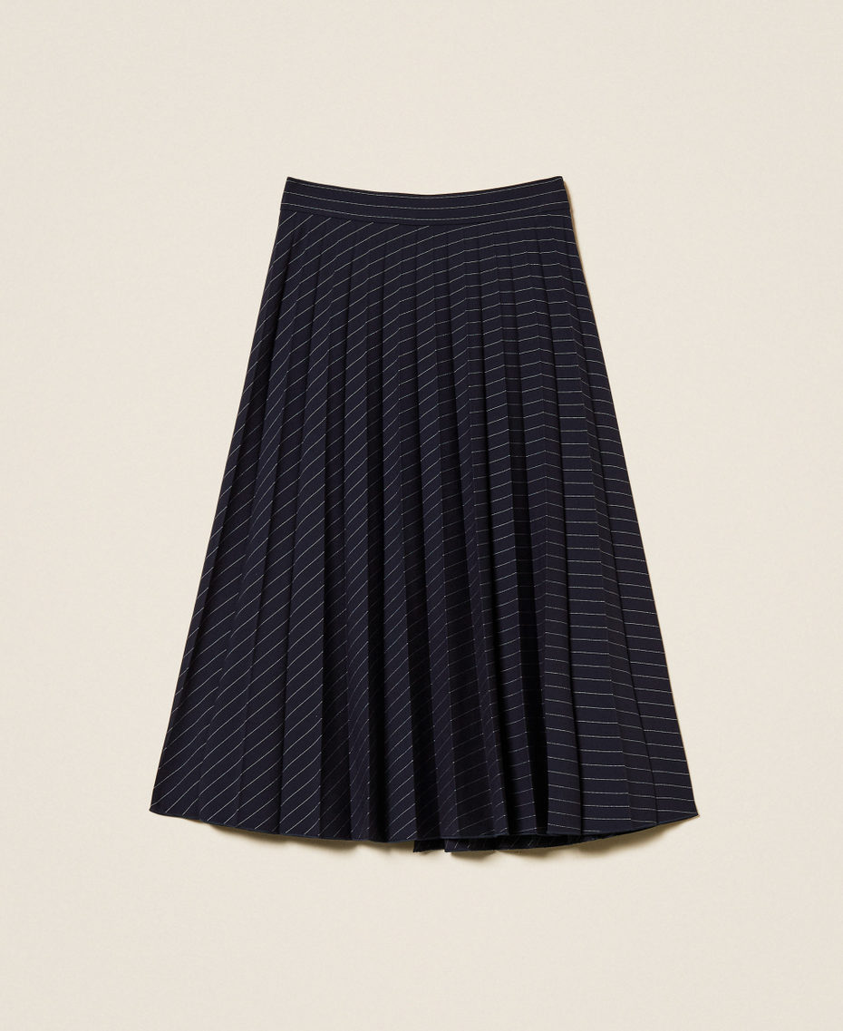 Pinstripe midi wrap-around skirt Classic Blue/Off White Stripe Girl 252GJ2043_12713_S1