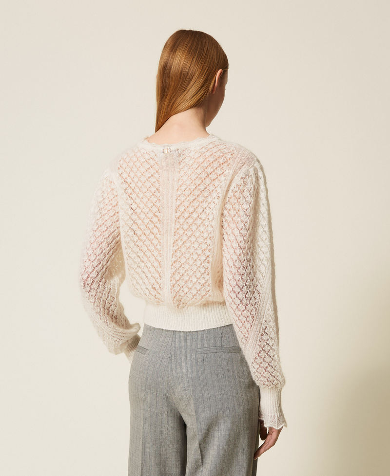 Pullover aus Mohairmischung Weiß Schnee Frau 252TP3520_00282_03