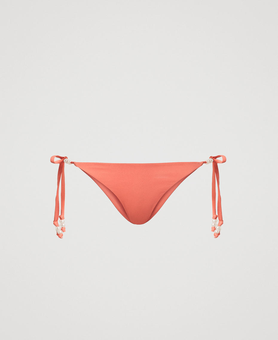 Brazilian-Bikinihose mit Perlen Coral Sunset Frau 251LMMA77_12360_S0