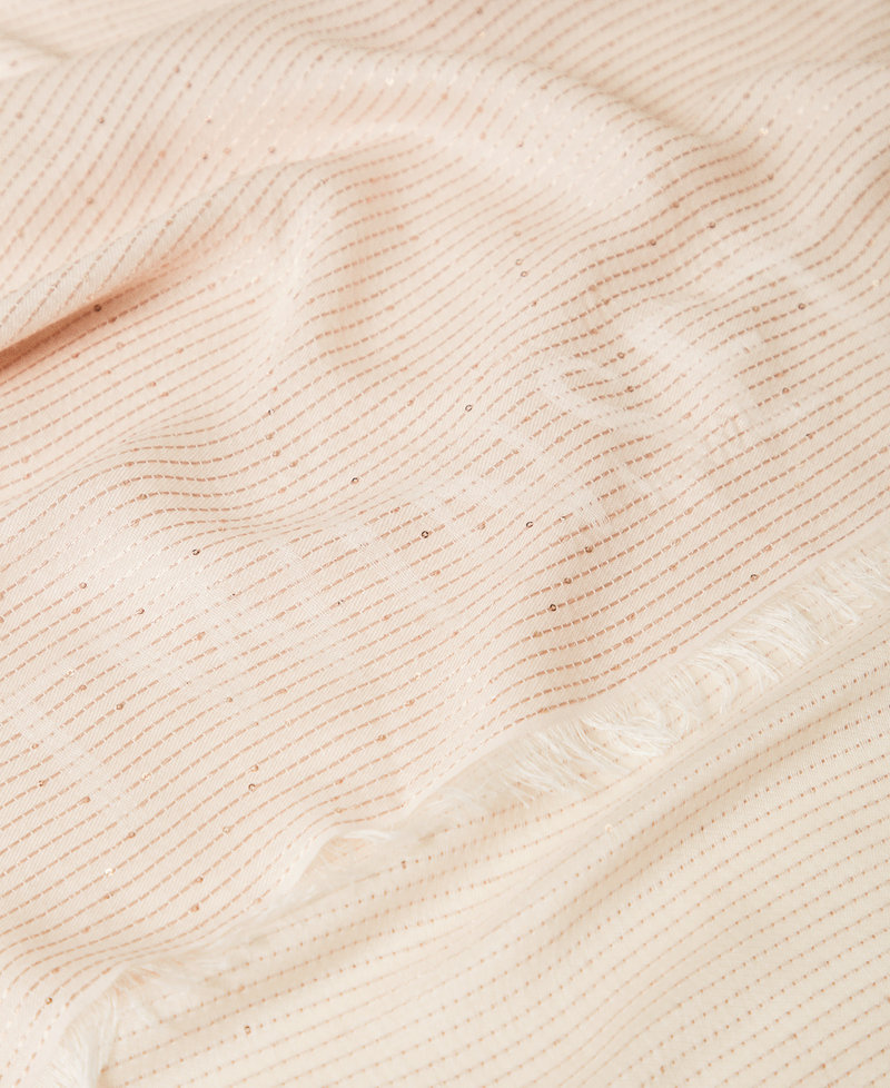 Jacquard keffiyeh with sequins Parisienne Pink Woman 251TA4520_00714_02