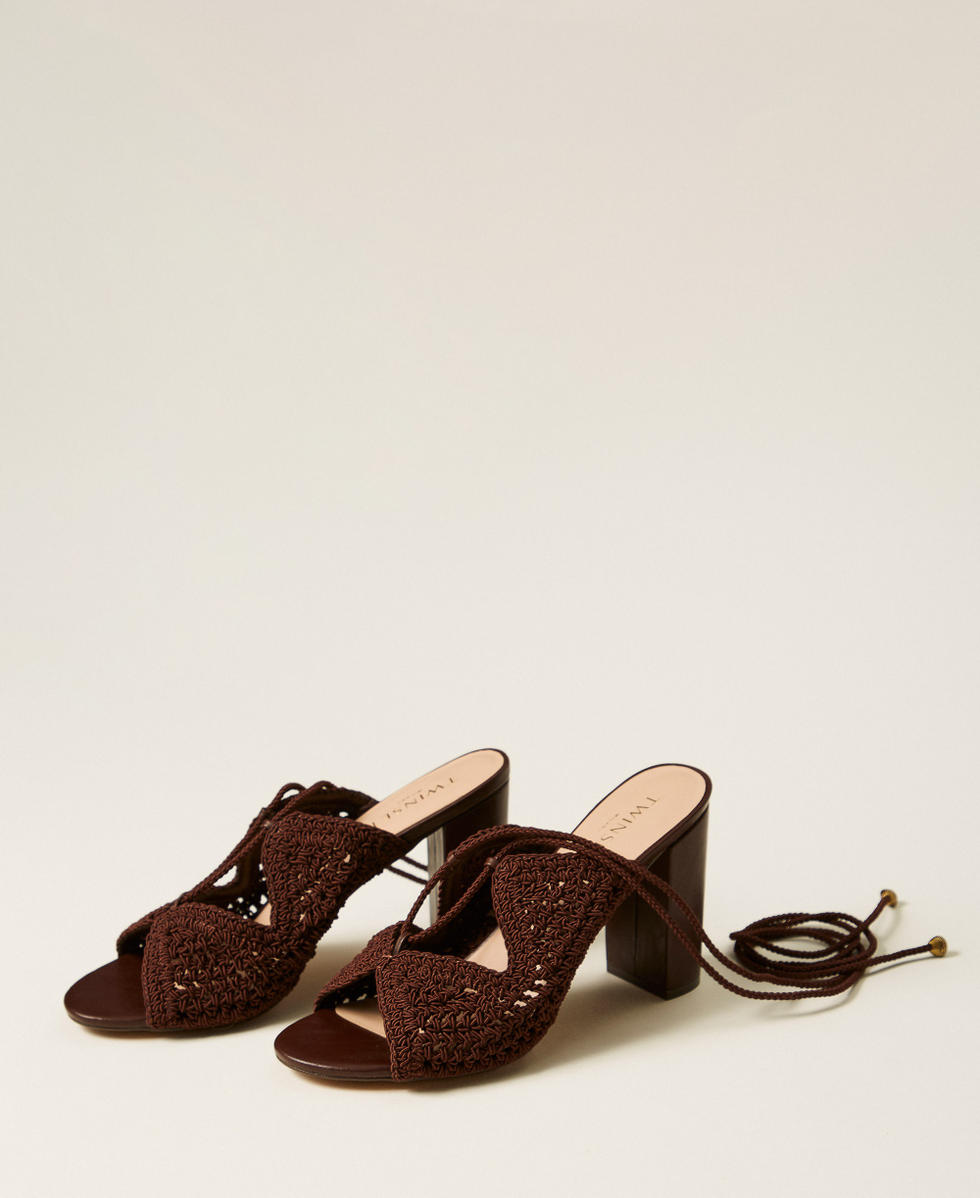 High crochet sandals Coffee Liqueur Woman 261TGT040_12110_02