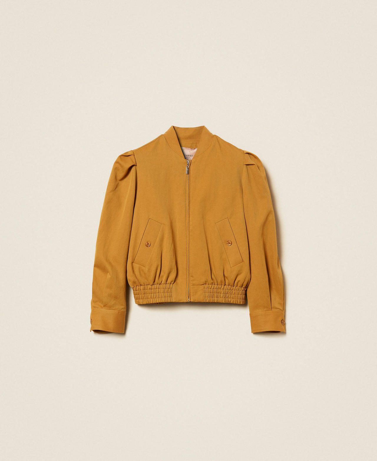 Blouson en gabardine avec fronce Marron &laquo;&nbsp;Woody&nbsp;&raquo; Femme 261TP2200_12891_S0