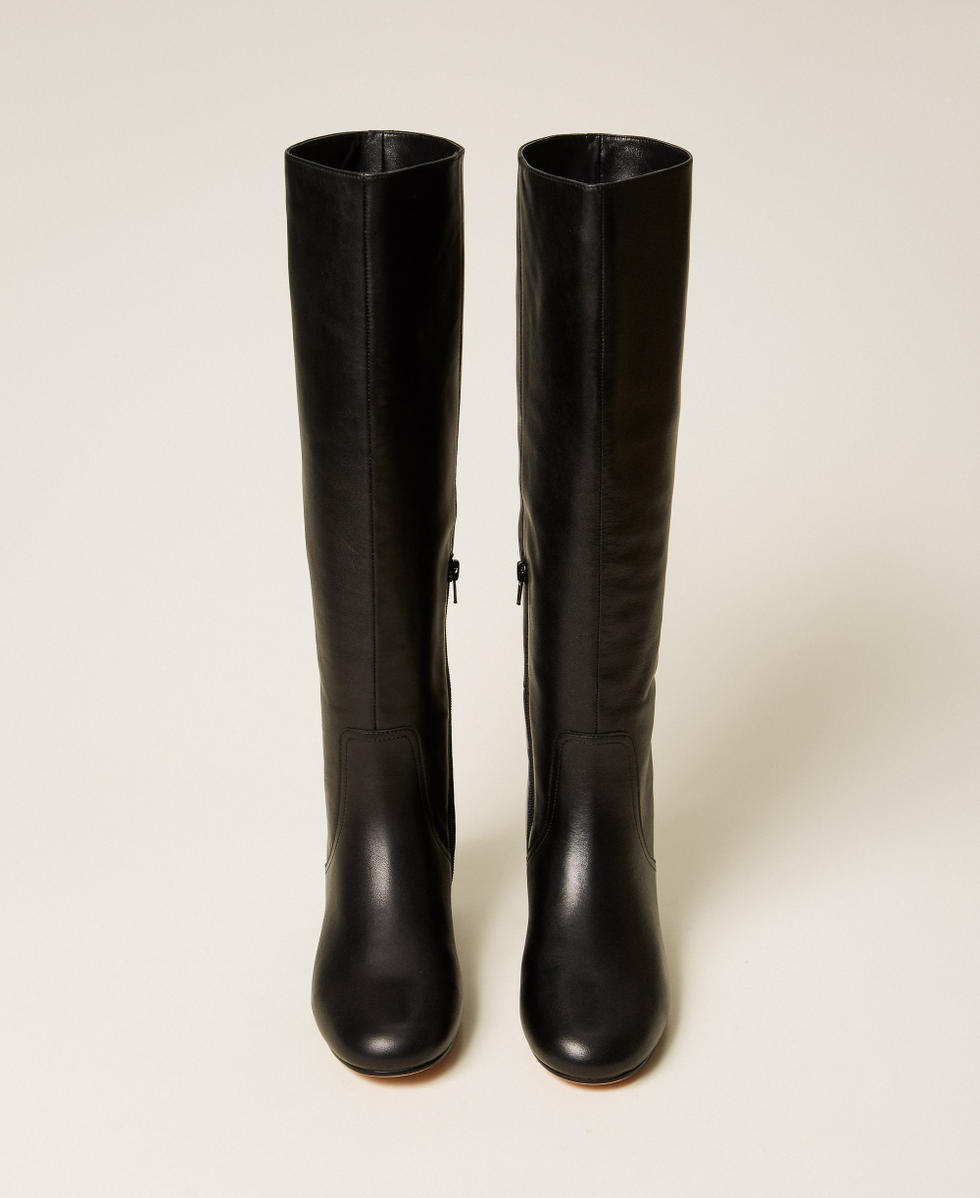 Leather high boots Black Woman 252TCP240_00006_04
