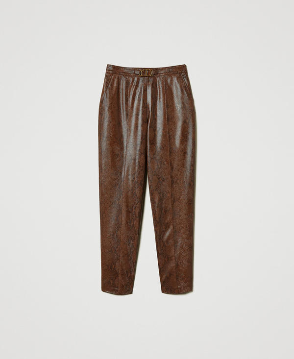 Pantaloni a sigaretta effetto pelle lizard