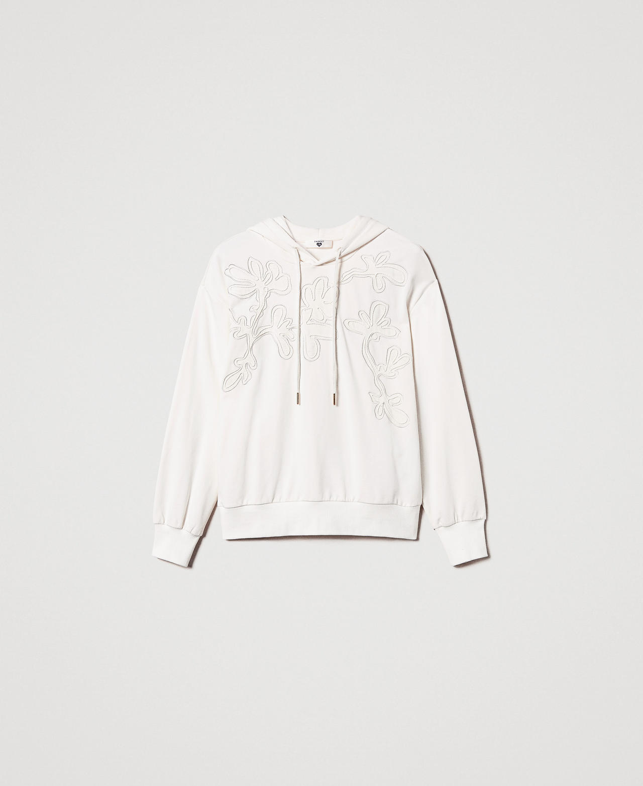 Hoodie with embroidery White Cloud Woman 251LL2HBB_12105_0S