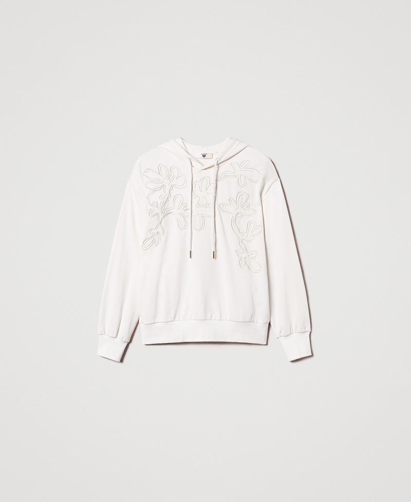 Hoodie with embroidery White Cloud Woman 251LL2HBB_12105_S0