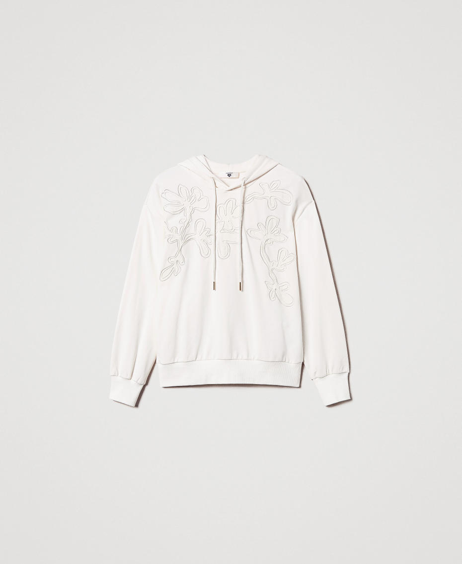 Hoodie with embroidery White Cloud Woman 251LL2HBB_12105_S0