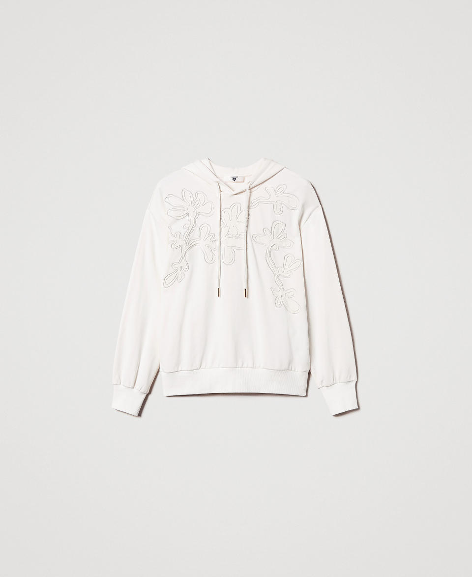 Hoodie with embroidery White Cloud Woman 251LL2HBB_12105_S0