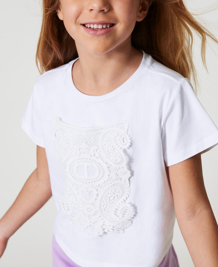 Cropped T-shirt with patch "Ice" White Girl 251GJ2480_00808_04