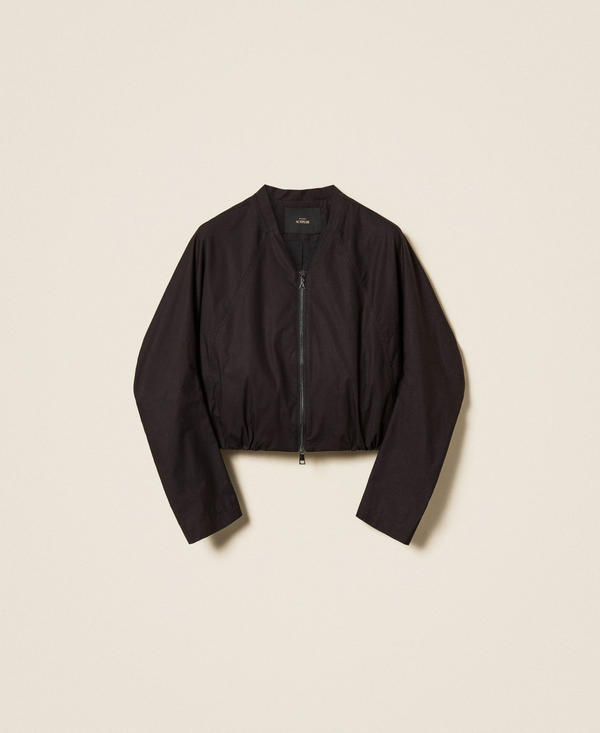 Recycled poplin bomber jacket