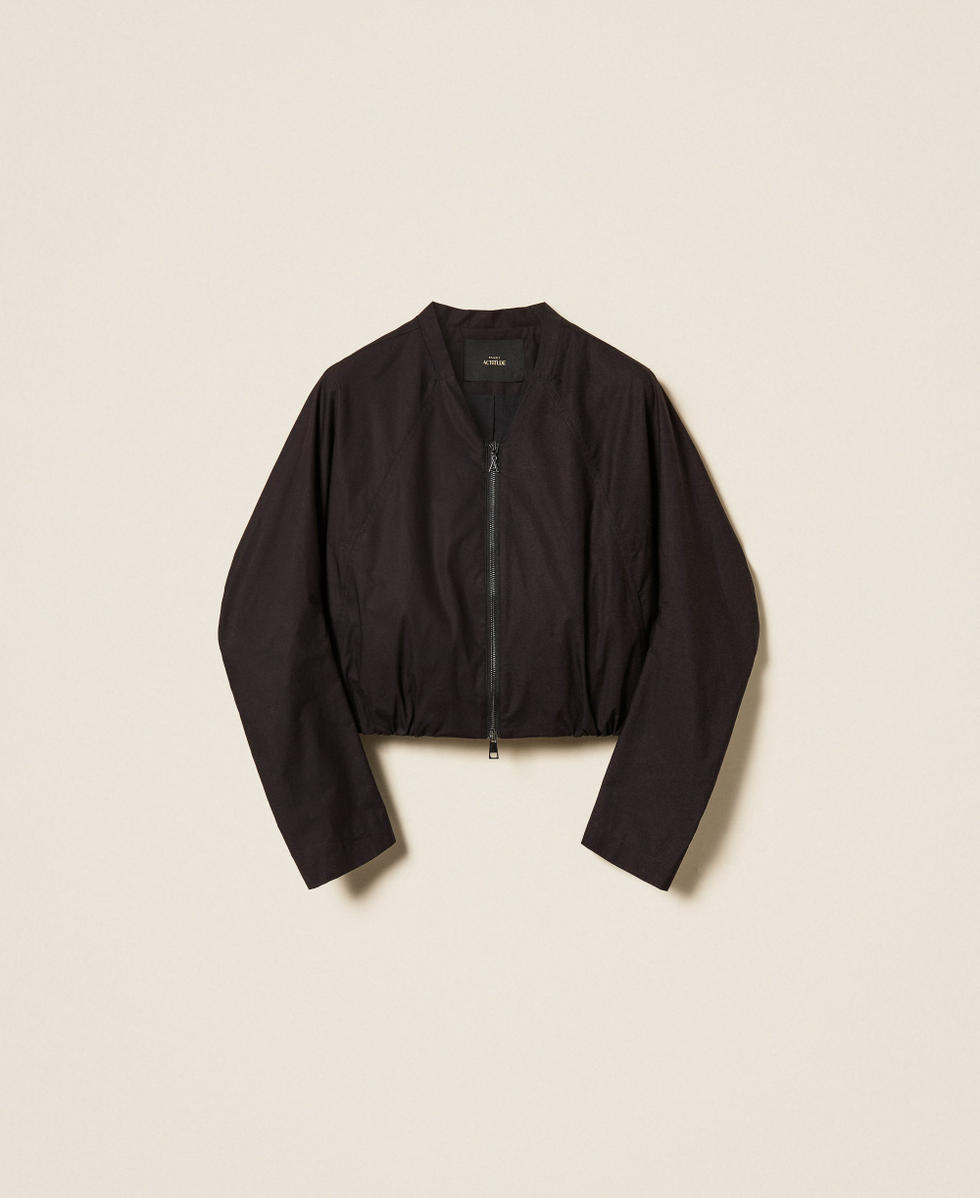 Recycled poplin bomber jacket