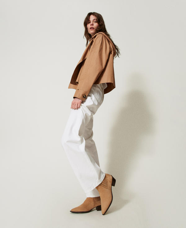 Suede leather Texas ankle boots