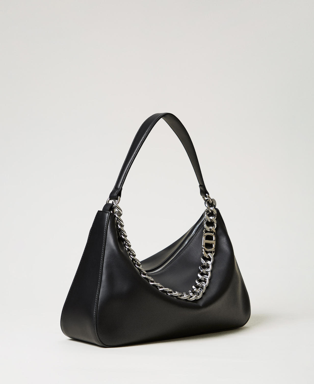 'Liliane' medium leather bag Black/Nickel Woman 999TB7010_12694_01