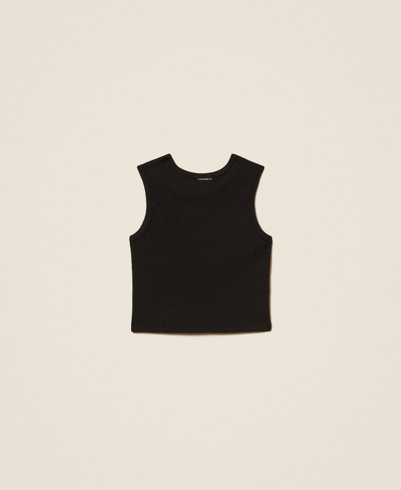 Ribbed top with studs Black Girl 261GJ2240_00006_S1