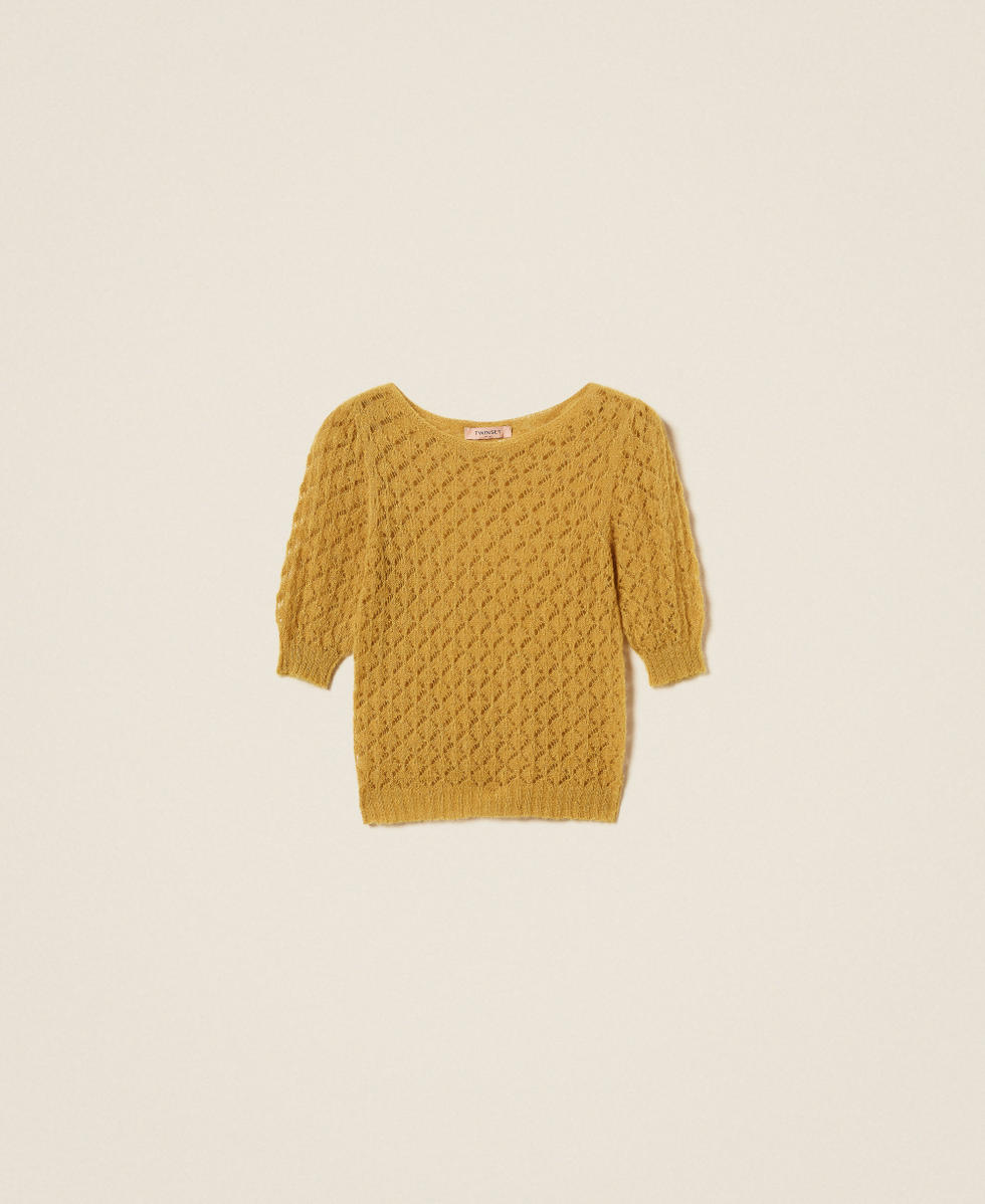 Mohair blend jumper with short sleeves