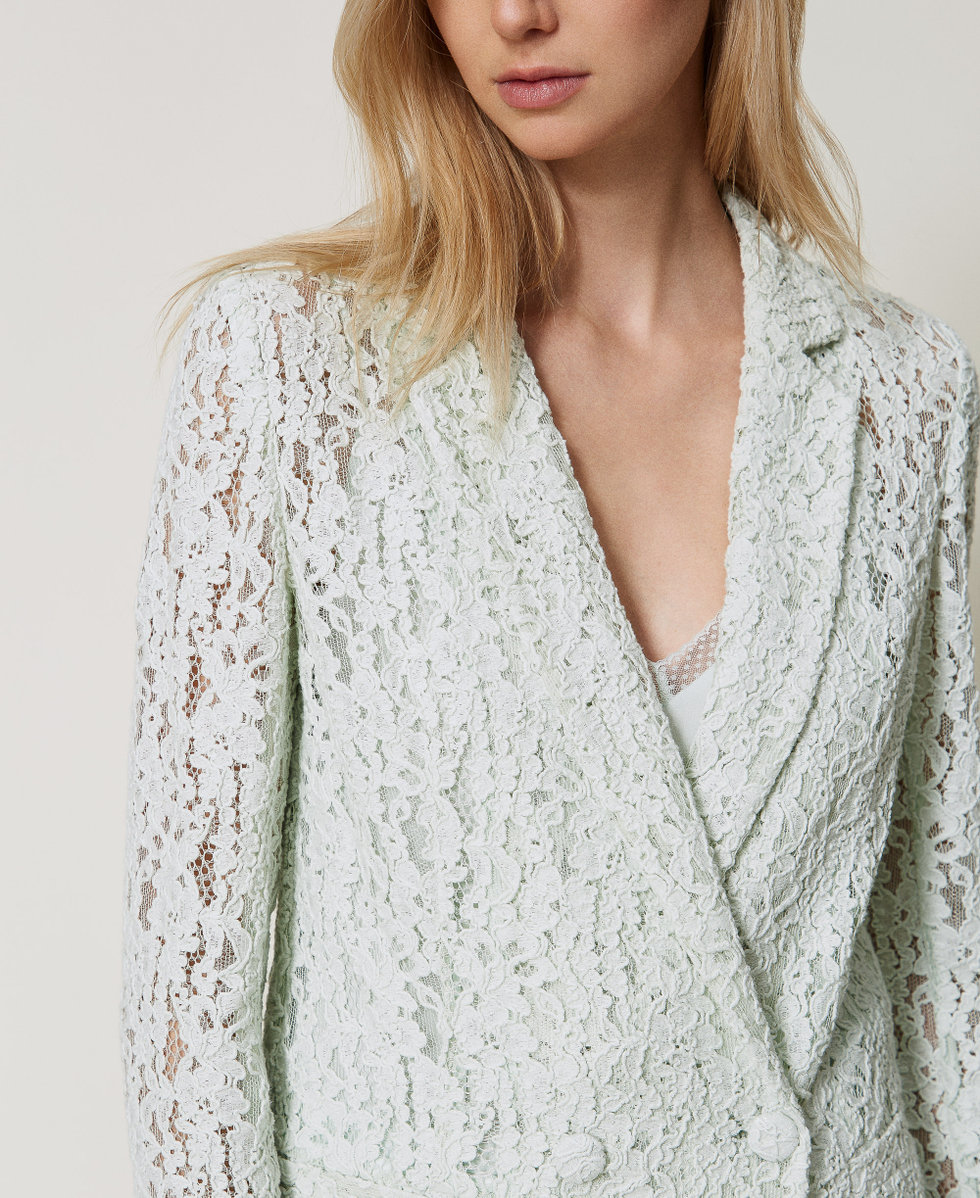 Floral lace blazer Water Green Woman 251TT2012_12371_05