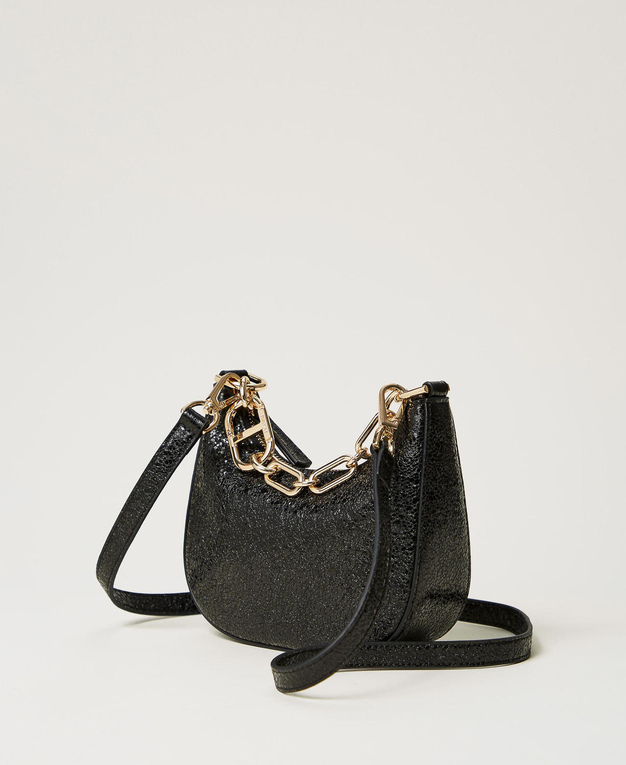 ‘Mini Croissant’ laminated bag Black Woman 251TB7340_00006_02