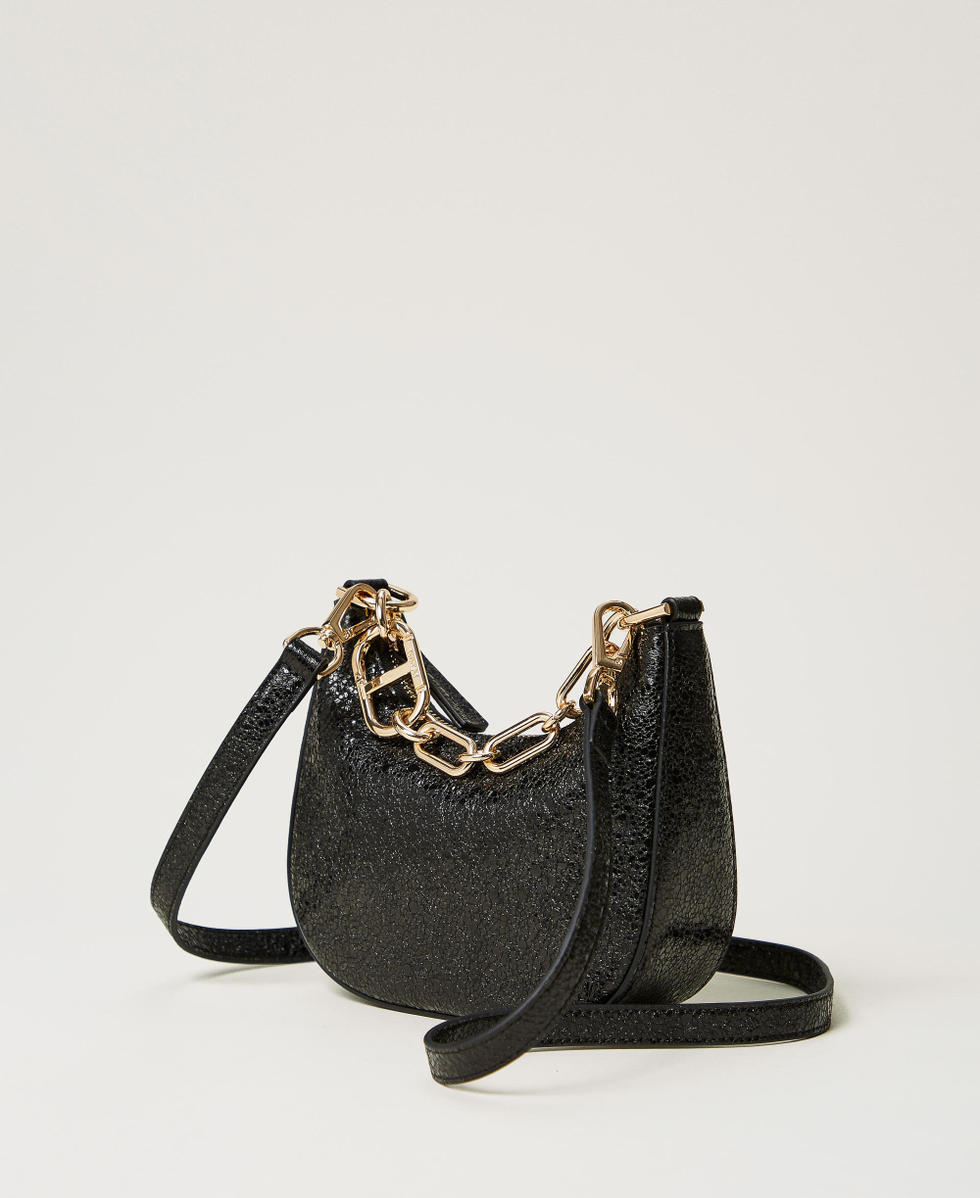 &lsquo;Mini Croissant&rsquo; laminated bag Black Woman 251TB7340_00006_02