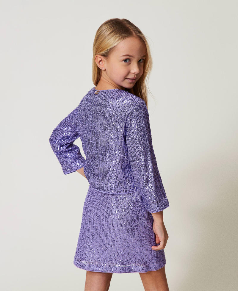 Jacke mit Alloverpailletten Pastel Violet Mädchen 251GJ2535_11862_03