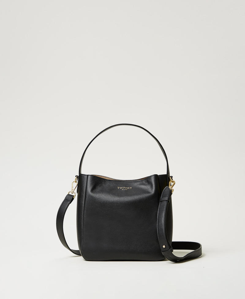Hobo-Bag „Forever“ aus Leder Schwarz Frau 251TD8332_00006_01