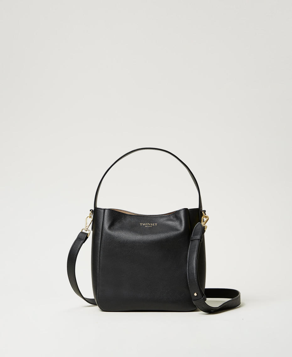 Hobo-Bag „Forever“ aus Leder Schwarz Frau 251TD8332_00006_01
