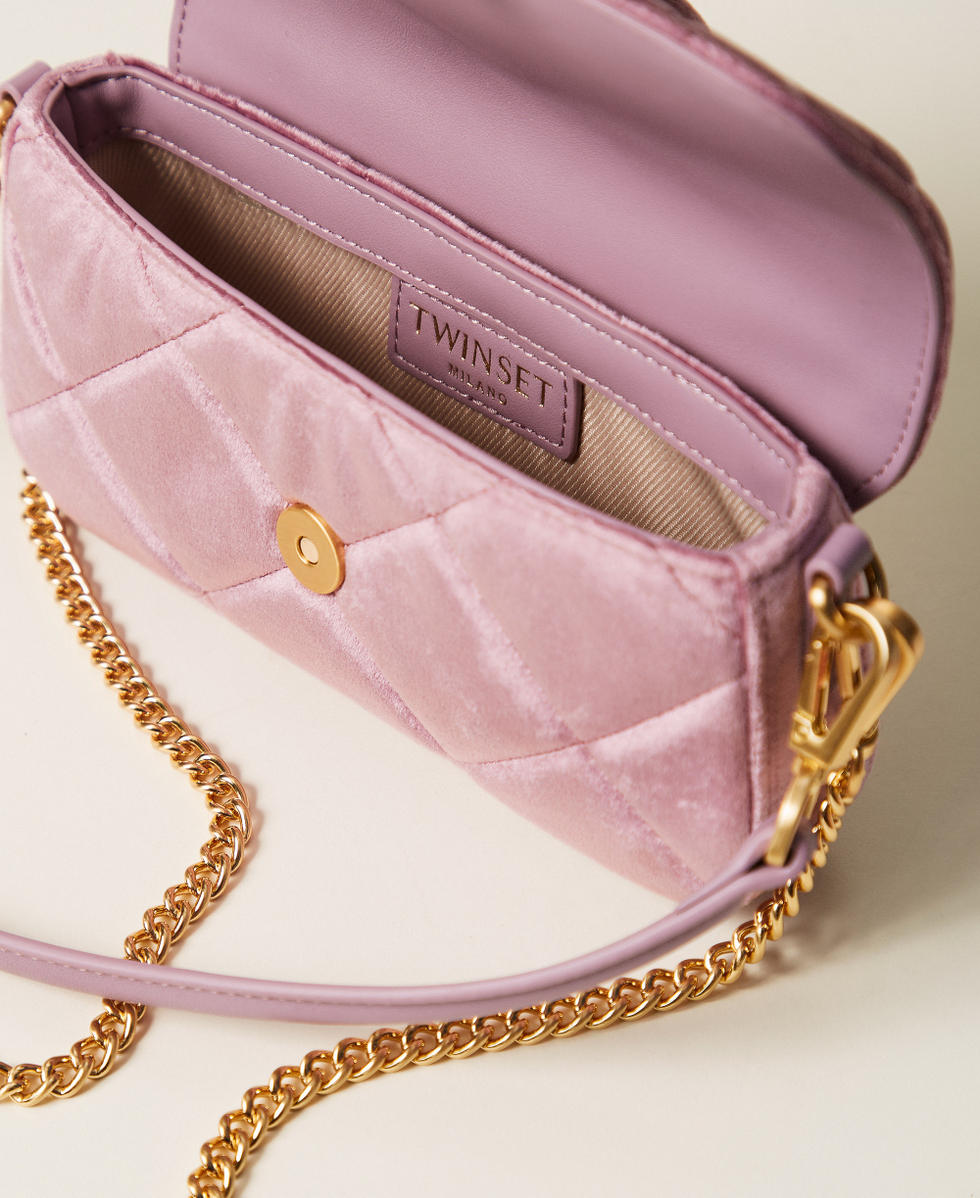 Sac &agrave; bandouli&egrave;re &laquo;&nbsp;Amie&nbsp;&raquo; en velours Rose Mauve Femme 252TB7180_12615_04