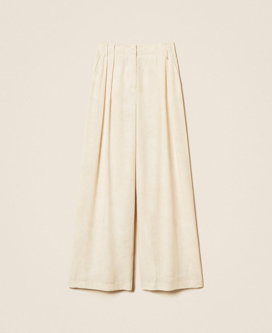 Брюки палаццо с принтом Жженый Выцветший Печатный Бежевый "Сафари" женщина 261AT2132_13461_S0