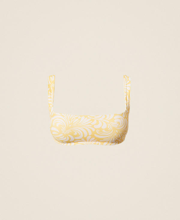 Haut de maillot de bain bandeau avec imprim&eacute; botanique