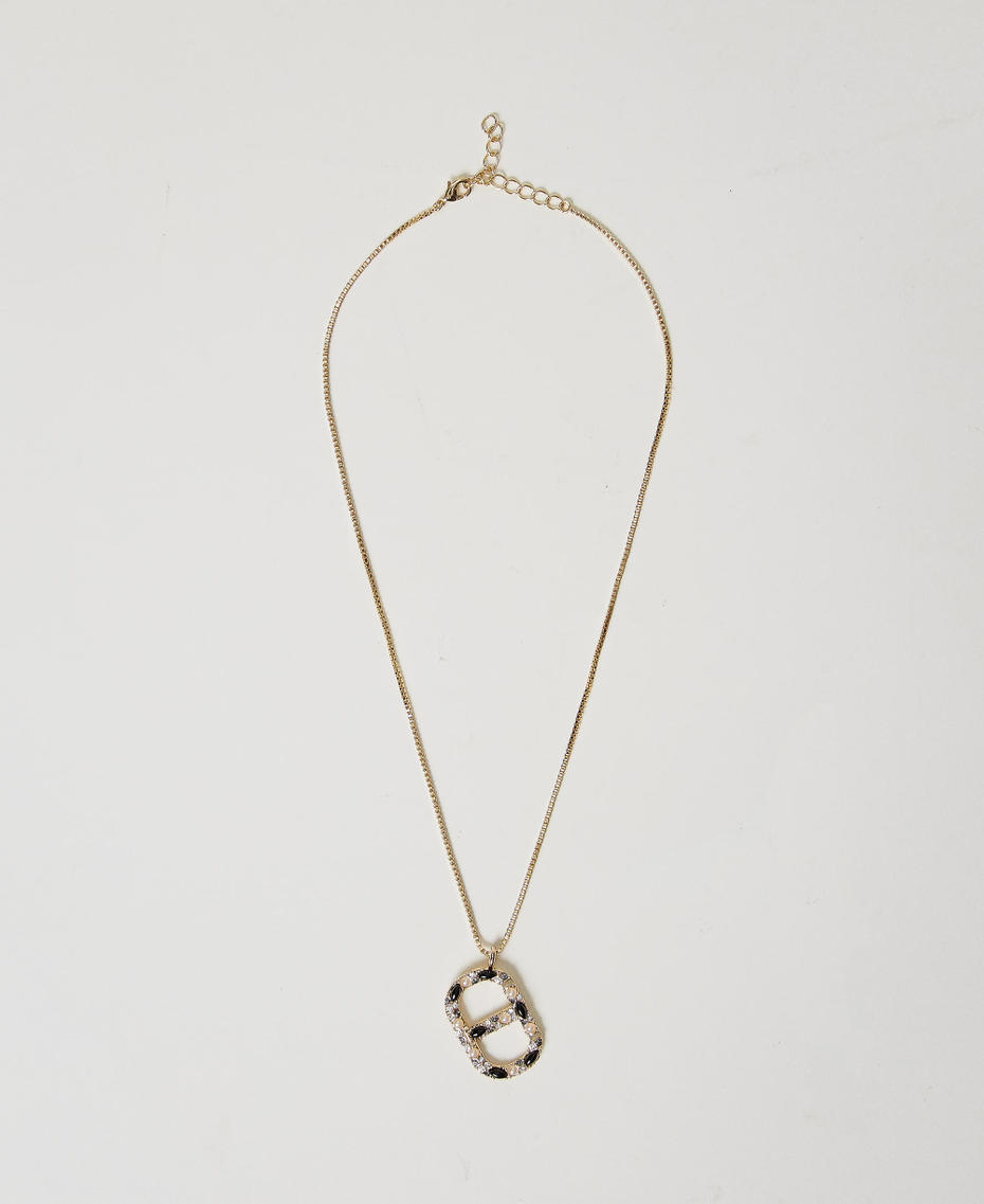 Halskette mit „Oval T“-Anhänger Schwarz Frau 251TO5360_00006_01