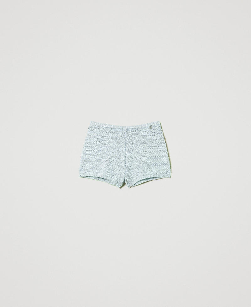 Shorts fitted in maglia textured Multicolor Canal Blue Donna 251AP3162_12225_S0