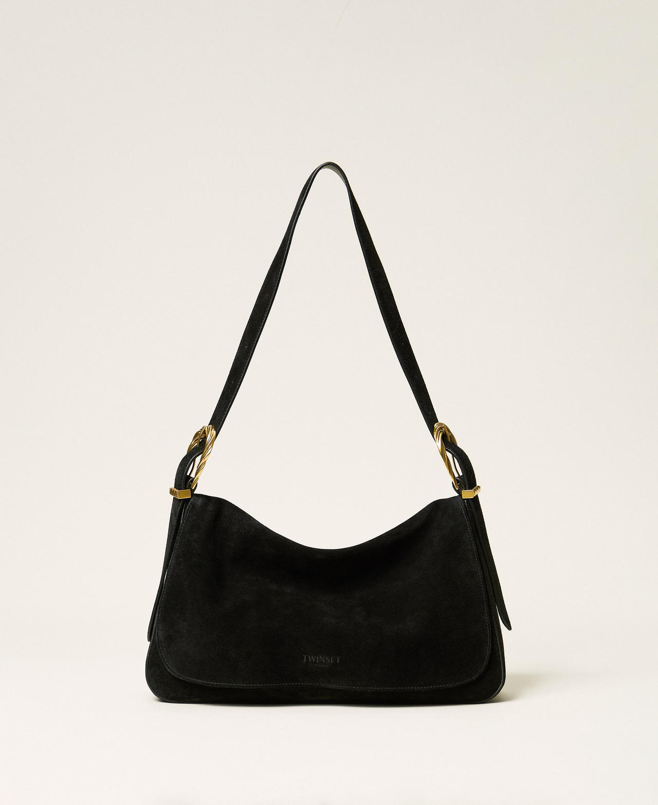 Medium Liliane suede bag with buckles