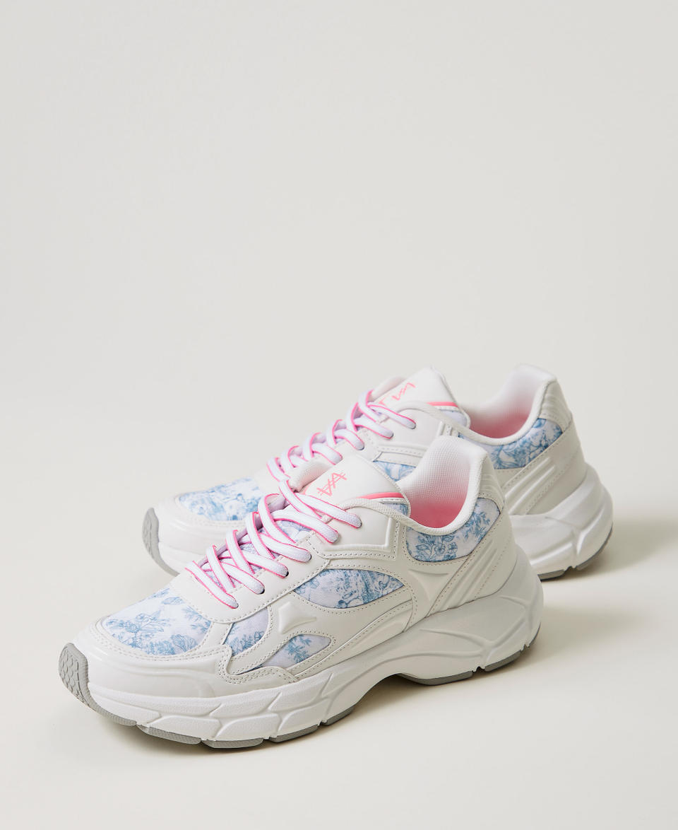 MYFO running trainers with inserts Japanese Toile de Jouy Woman 251AQT010_12431_02