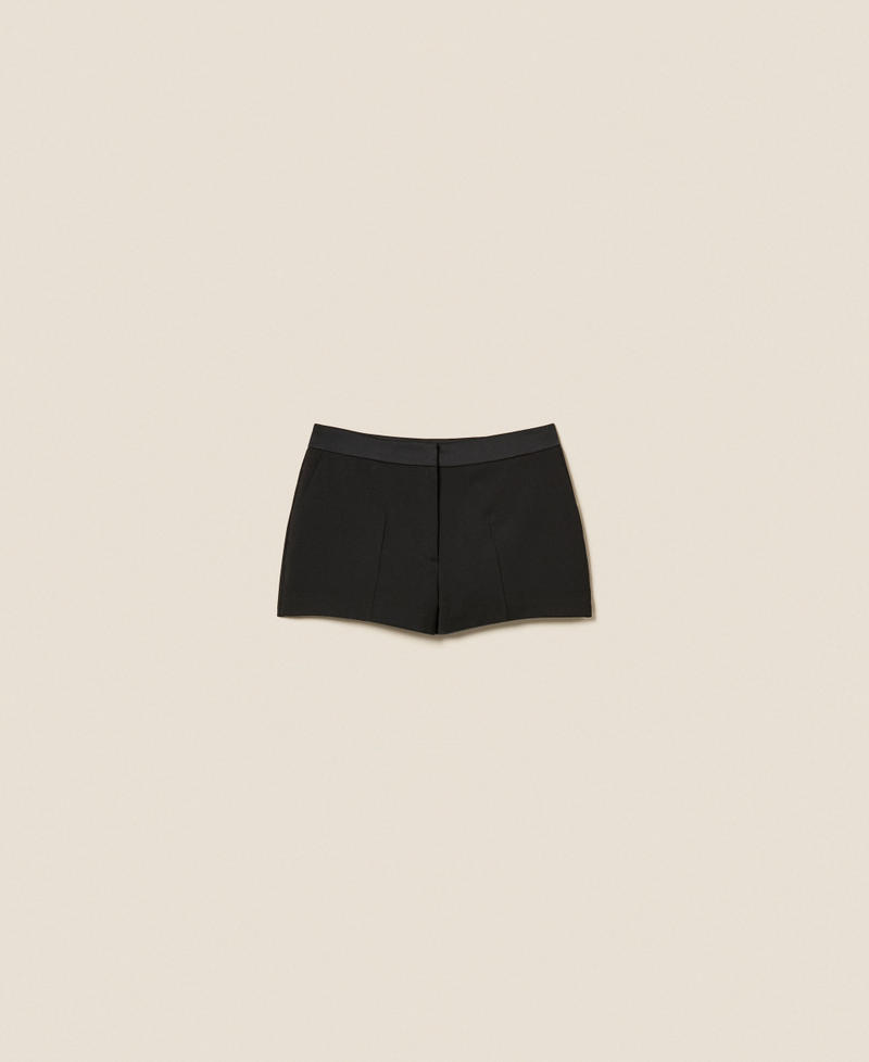 Shorts with satin details Black Woman 252TT2125_00006_S0