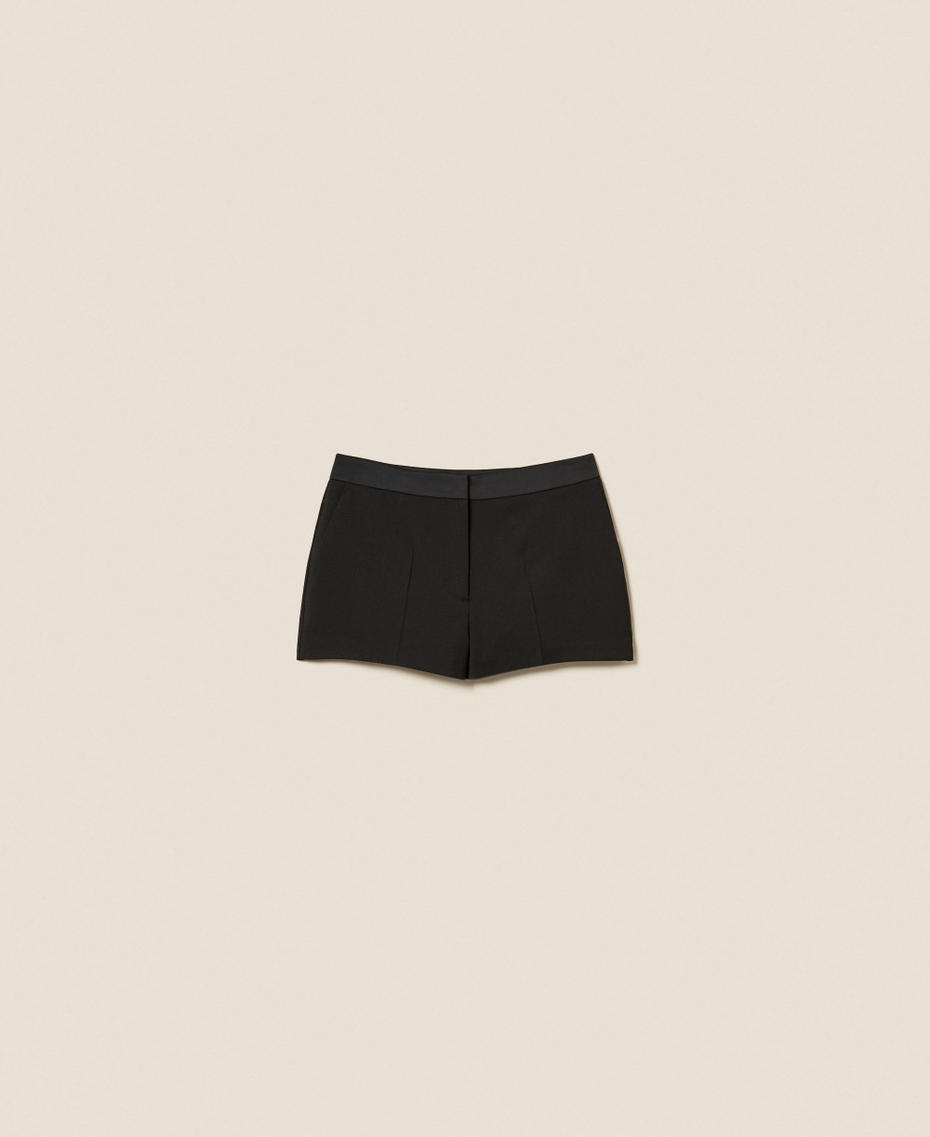 Shorts with satin details Black Woman 252TT2125_00006_S0