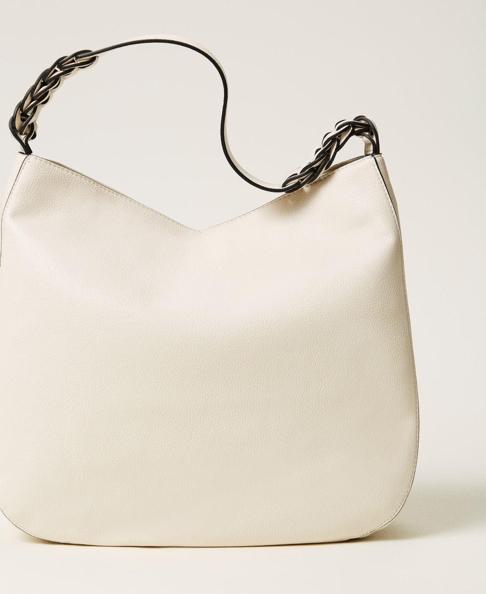 送料関税込【TWINSET】手編みのホーボーバッグ Hobo bag with weaving Woman, White | TWINSET Milano