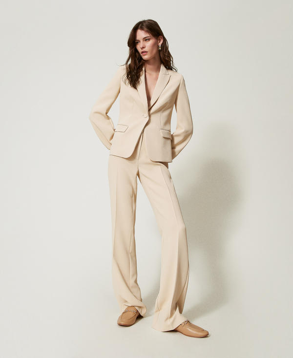 Leather loafers with rhinestone Oval T