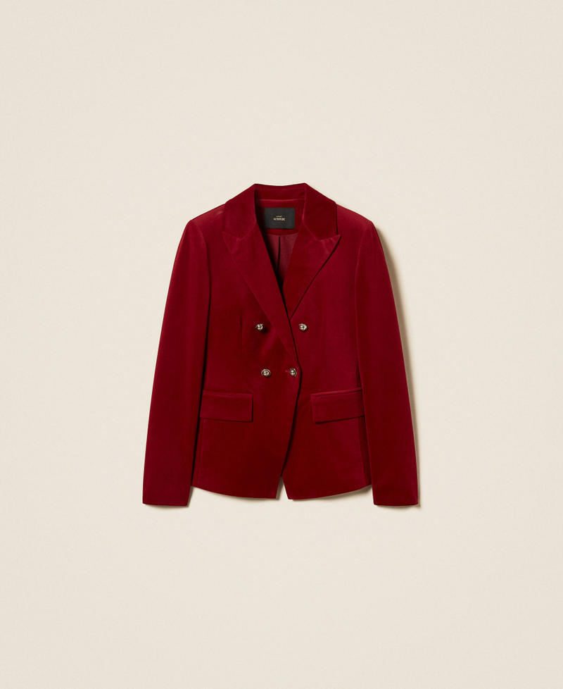 Velvet blazer "Rhubarb" Red Woman 262AP2270_13643_S0